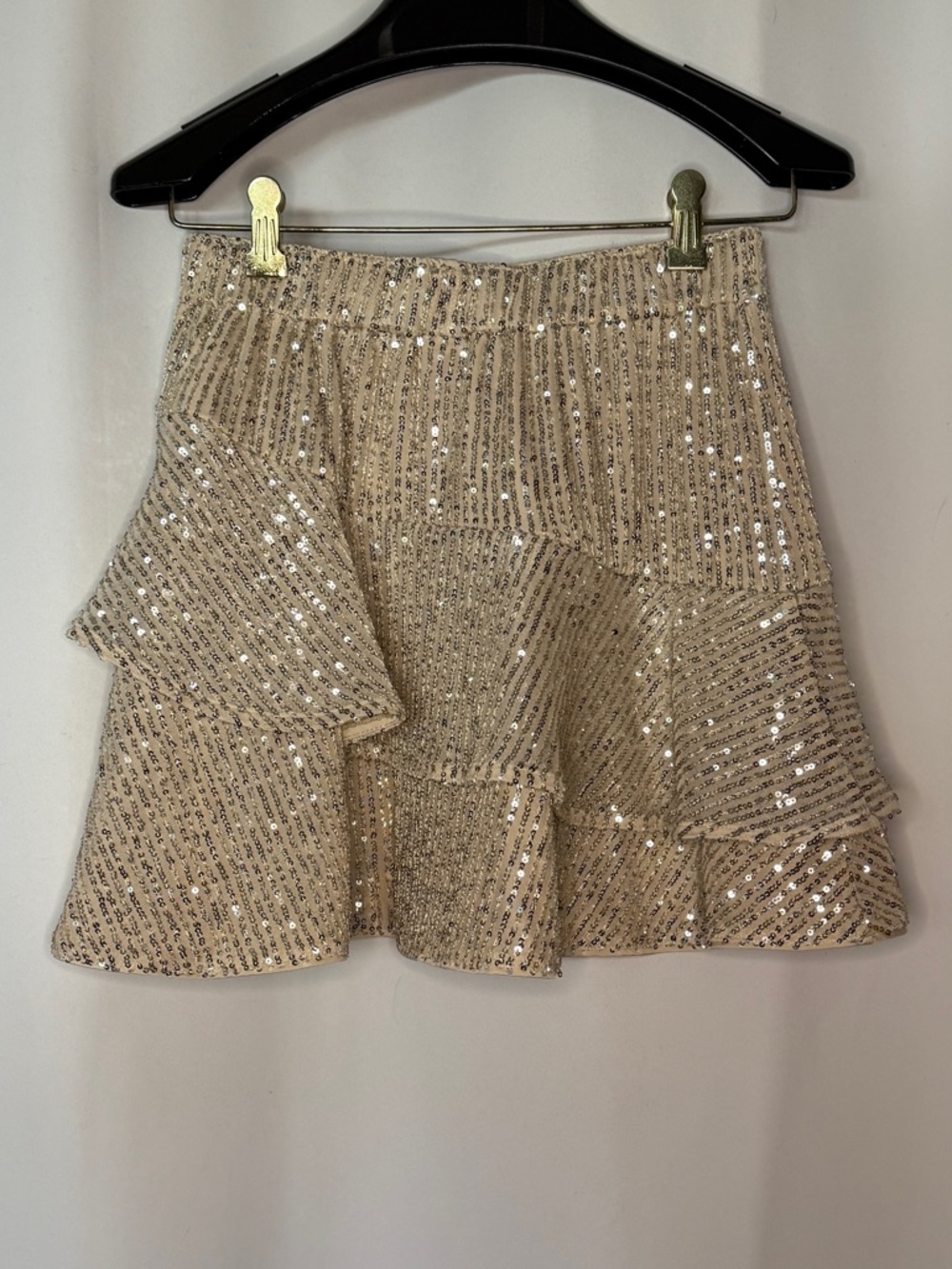 abercrombie kids Champagne Sequin Ruffle Skirt